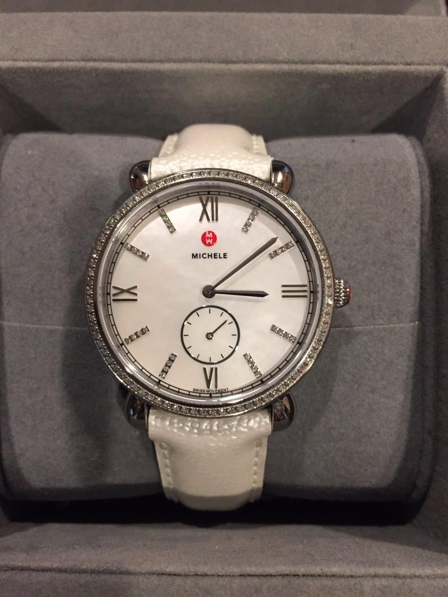 MICHELE GRACILE DIAMOND MOTHER OF PEARL DIAL 36MM LEATHER 