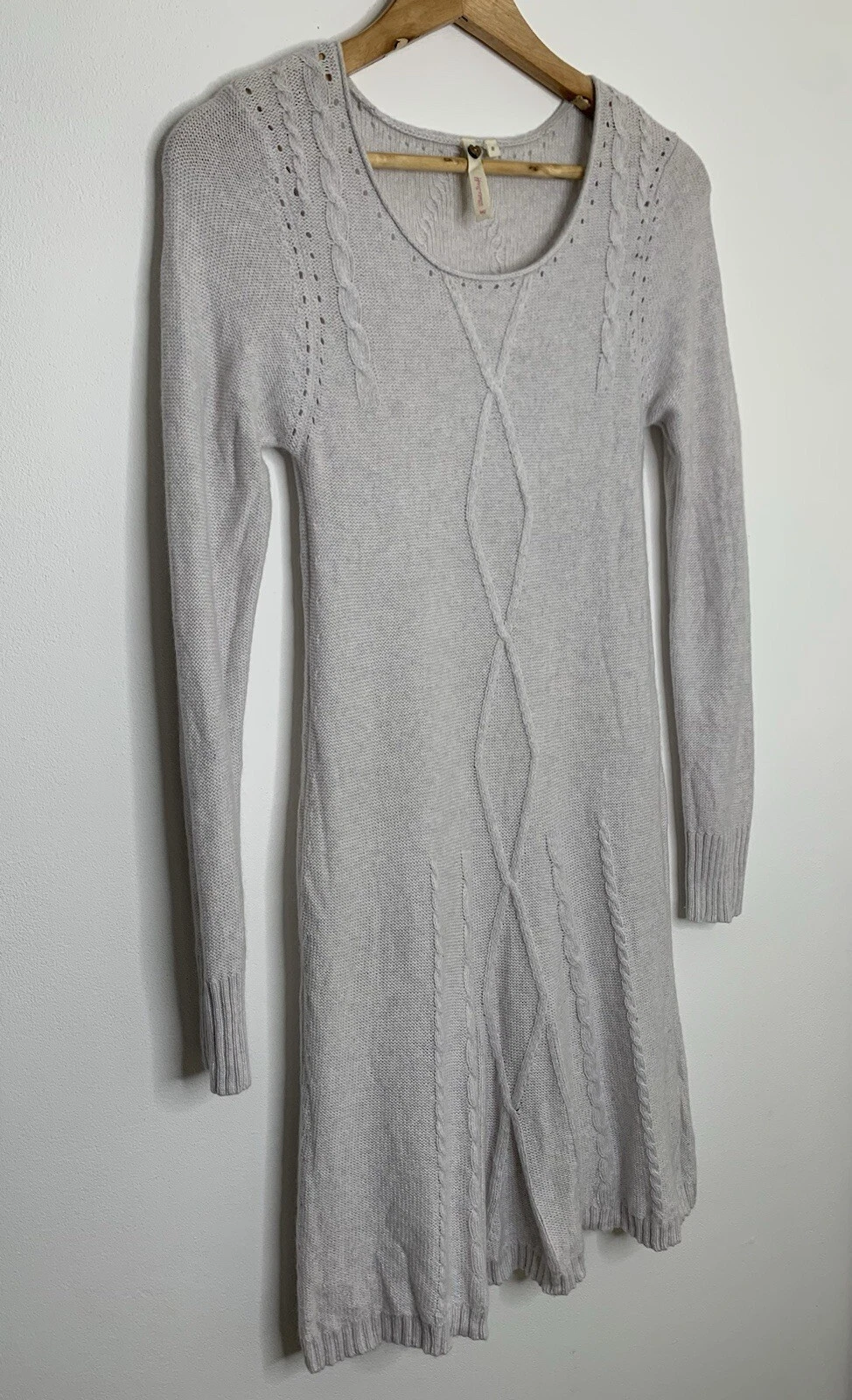 OFF WHITE Abito midi maglia grigio chiaro bianco sporco donna roba bianca taglia 8 small