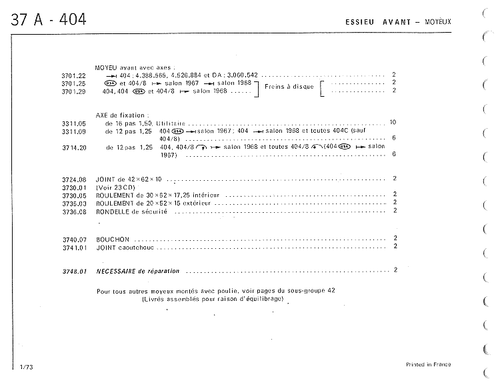 Rondelle de sécurité de moyeu avant Peugeot 203 403 404 504 ->2.181.356 sauf V6 - Picture 3 of 4