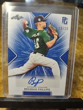 2021 LEAF PERFECT GAME GREEN BRENNAN PHILLIPS PAPER RC AUTO # 13/15