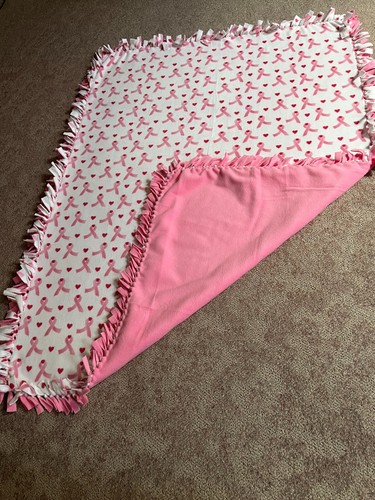 Breast Cancer Awareness Double-Thick Fleece Bedspread/Blanket/Throw - 67"x57" - Picture 4 of 4