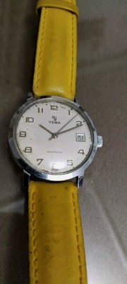 Montre Vintage Yema Automatique - Mouvement Mécanique, Cadran Blanc Brique - À Réparer