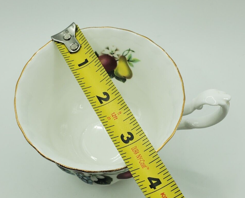 Royal Albert Bone China Tea Cup Fruit Maroon Yellow White Gold England - Picture 6 of 7