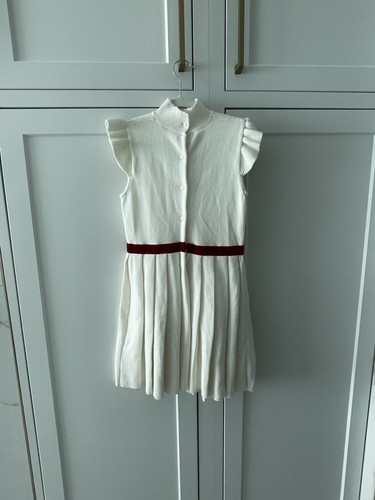 EUC Janie & Jack Girls Ivory Sweater Dress Valentines Day Holiday Size 8 Red - Picture 3 of 6