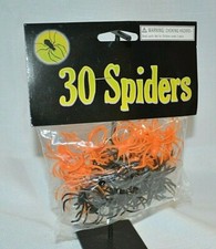 HALLOWEEN RINGS 30 CT Plastic SPIDER Colors Orange BLACK SPIDERS Trick or Treat