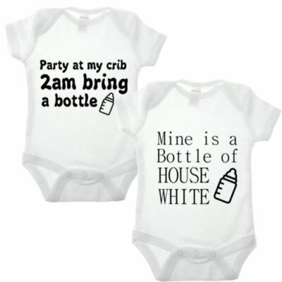 Party my Crib Baby Vest Baby Grow 100/% Cotton Boys Girls Bodys Cute