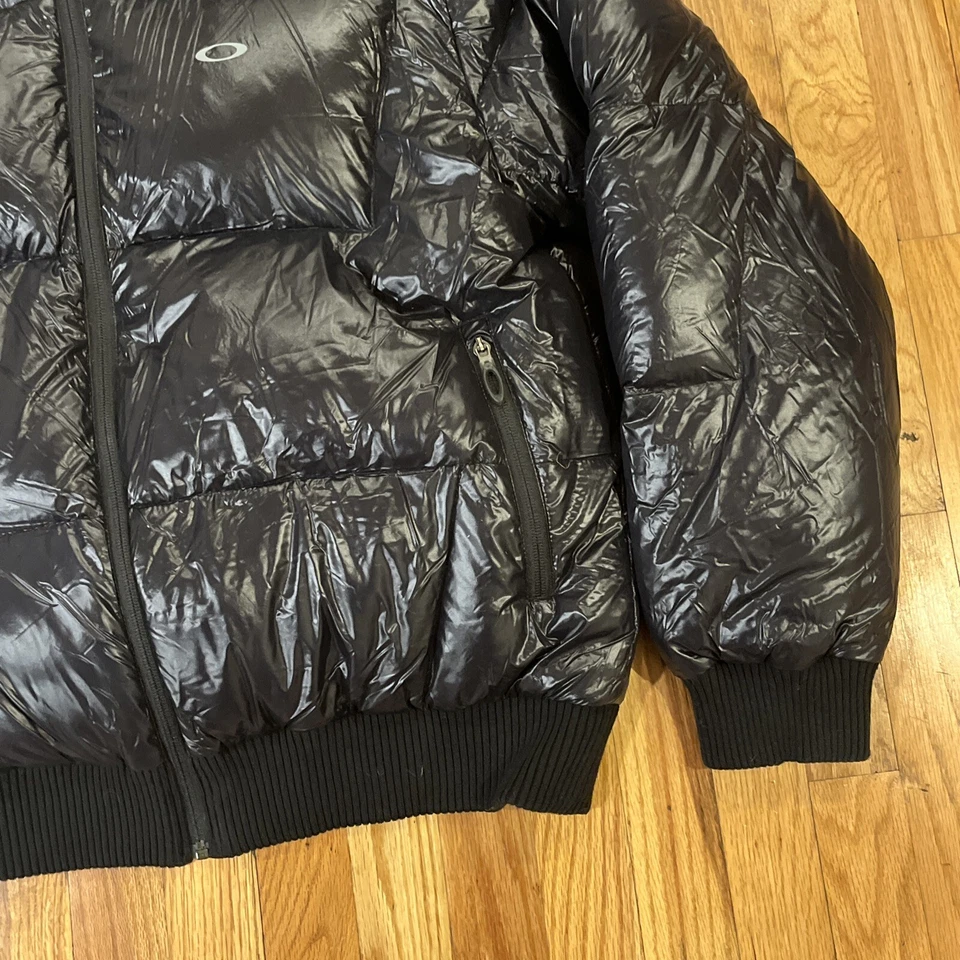 Rare Vintage 2008 #51555 Oakley Duck Down Puffer Jacket Black Excellent Medium - Image 3 of 4
