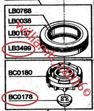 Senco Framing nailer SN325 Parts Seals LB3499 + BC0178