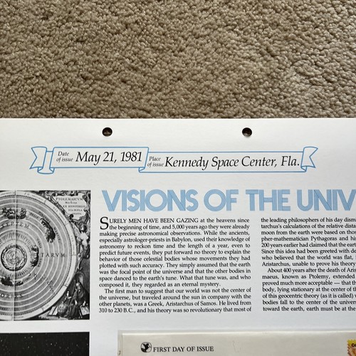1981 COMPREHENDING THE UNIVERSE First Day of Issue Cover Envelope Stamp & Facts - Picture 3 of 7