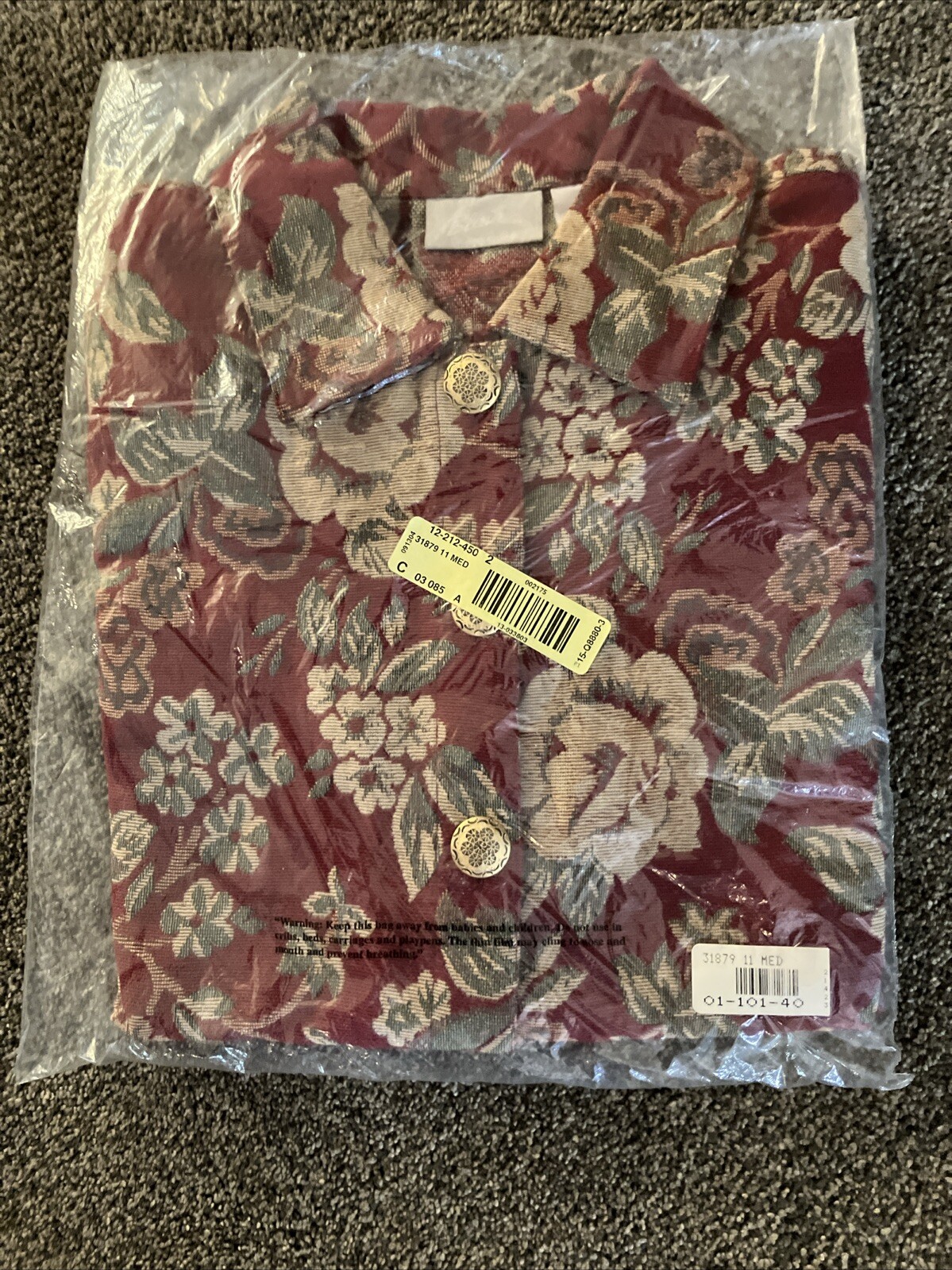 Blair Vintage Red Floral Tapestry Coat Blazer Women's Size Med NIP