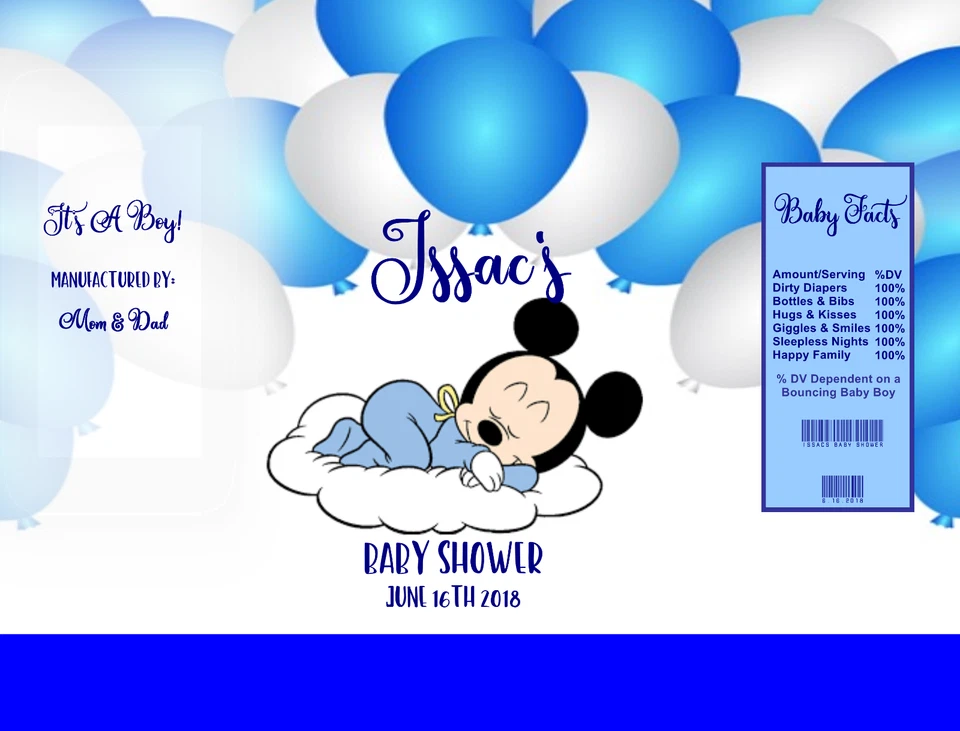 Mickey Mouse Chip Bags Embalagens de Doces Capri Caixa de Suco Solar Etiquetas de Garrafa de Água - Imagem 4 de 4