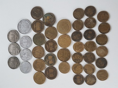 42 Münzen - Franc von 1920 bis 1969 - Frankreich
