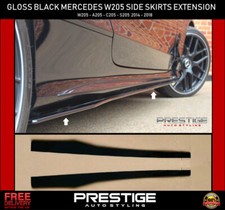 FÜR MERCEDES C KLASSE W205 C205 SEITENSCHWELLER VERLÄNGERUNG GLANZ KLINGEN SCHWARZ AMG 2014+ FÜR MERCEDES C KLASSE W205 C205 SEITENSCHWELLER VERLÄNGERUNG GLANZ KLINGEN SCHWARZ AMG 2014+