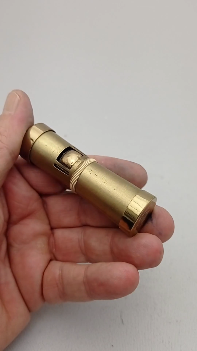 CROWN GRACE Brass Ladies Squeeze Automatic Petrol Lighter