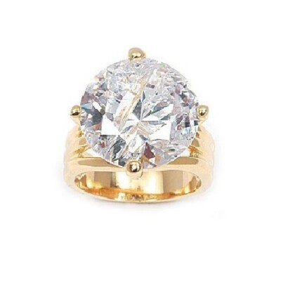 Bague Diamant Cz Noir Et Blanc Argent Rhodié - Taille 64, Sertie, 2.76-3 Ct, Marque Dolly-Bijoux