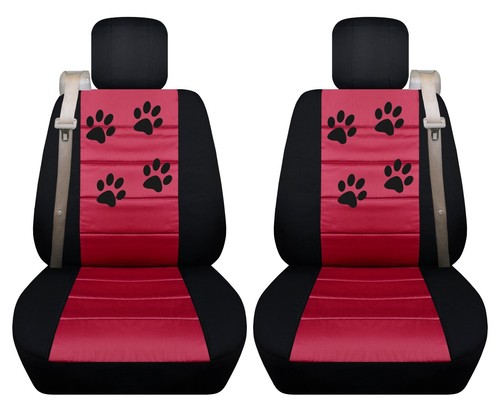 Front set car seat covers Fits GMC Yukon 2000-2006 with INT SB Paw Prints design - Picture 14 of 15