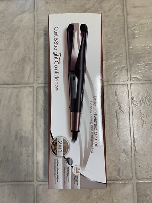 2 IN 1 Hair Straightener & Curler. Ceramic Ionic LCD Digital Display