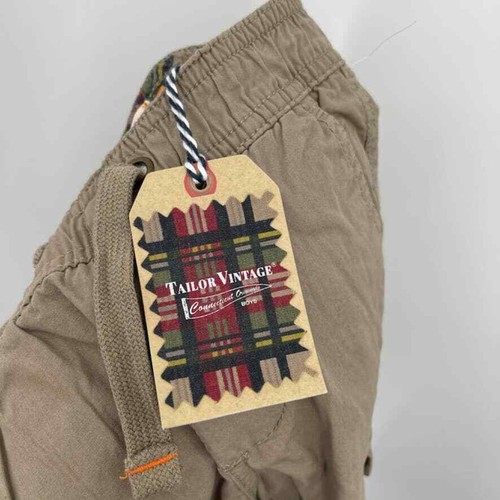 TAILOR VINTAGE Shorts Boys 4 Tan Stretch Poplin Pull-on Cargo Khaki Play School - Picture 3 of 11
