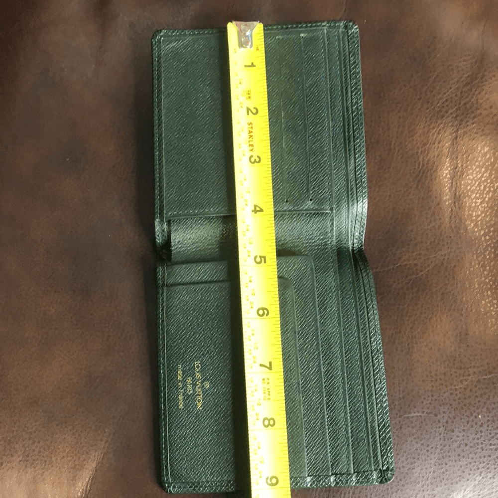 LOUIS VUITTON Green Taiga Leather Bifold Wallet Vintage MI0917 | eBay