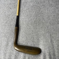 Vintage 1930s Elmer Biggs Brass Gem Blade Putter Pyratone Shaft Leather Grip RH