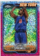 2024-25 Topps Chrome NBA No. 4 Latrell Sprewell Magenta Speckle Refractor /350