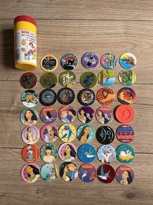 Vintage CAPS POGS Game Chupa Pocahontas Battman Disney Pirates Zombies Scrudge
