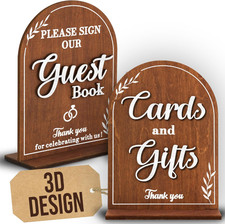 Wooden Wedding Signs For Ceremony And Reception - Cards And Gifts Sign For