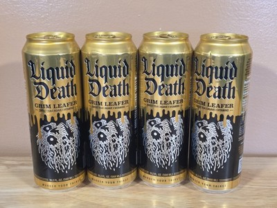 Liquid Death Grim Leafer Iced tea 19.2 Oz. FULL CANS  Lot Of 4