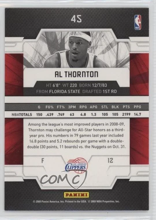 2009-10 Donruss Elite Retail Al Thornton #45 - Image 2 of 2