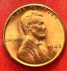 1948-S Lincoln Wheat Cent Penny GEM RED BU From an Original Bank Roll