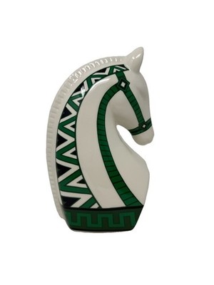 Jonathan Adler 8'' Ceramic Horse Head Table Top Decor Green and White