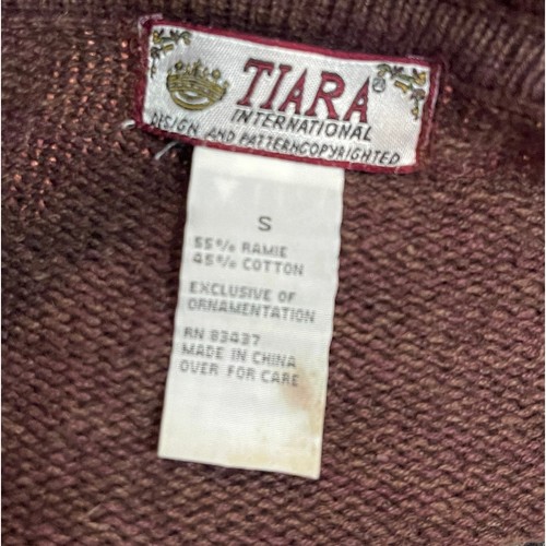 Cárdigan Suéter Vintage Años 90 Tiara Int Pollo y Girasoles Country Charm Talla S - Imagen 4 de 6