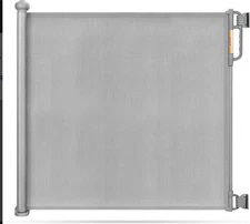 MOMCOZY RETRACTABLE BABY GATE, 33" TALL, EXTENDS UP TO 55" WIDE - Grey