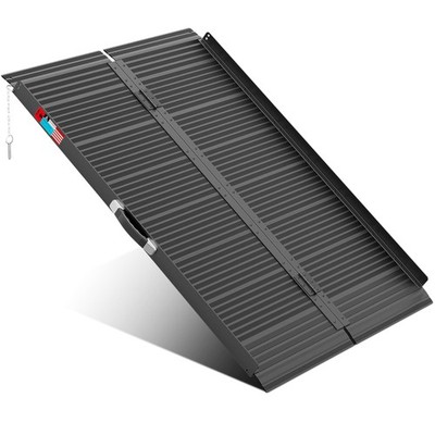 Portable Wheelchair Ramp 4FT 800LB Folding Aluminum Non Slip Black WHALEMOTOR