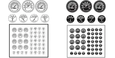 The Model Car Garage MCG-2053 Gauge Faces and MCG-2054 Gauges Faces