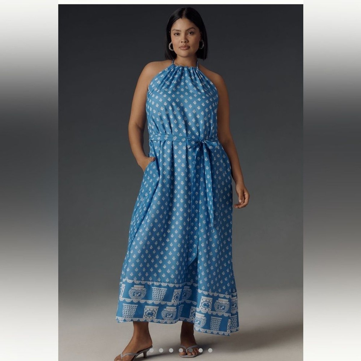 anthropologie blue halter dress New Anthropologie Naya Halter Dress by Sunday in Brooklyn Blue size S NWT
