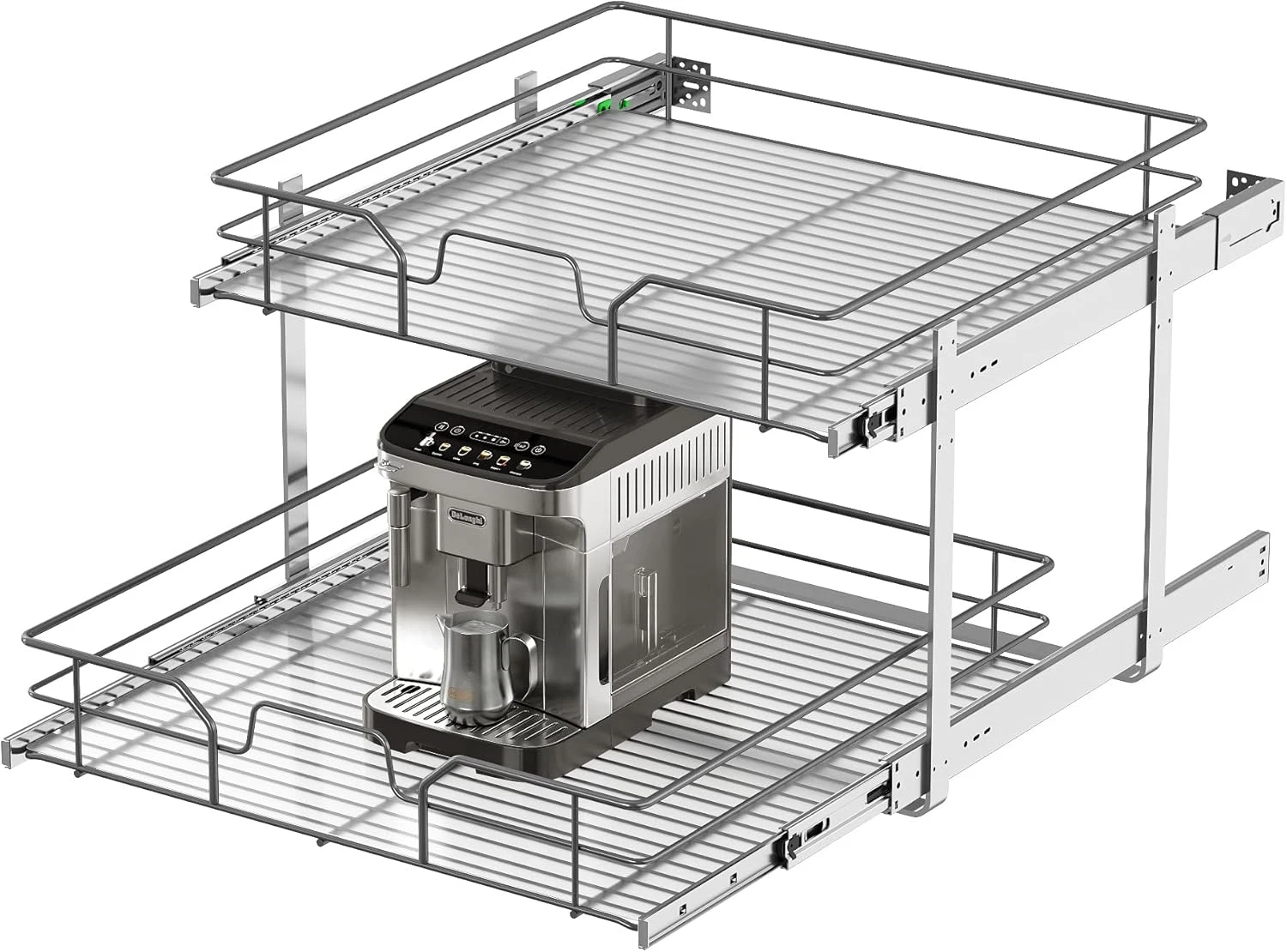 2-Tier Pull Out Cabinet Organizer with Soft Close Shelves for Kitchen & Bath