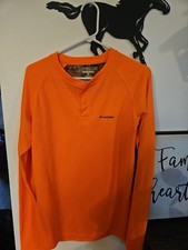 NWOT RealTree Waffle Knit Henley Shirt Men's Small Orange Hunting Stretch