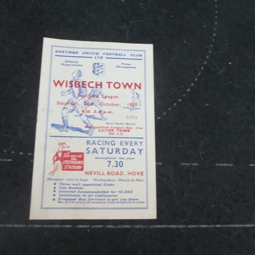 Hastings v Wisbech Southern Lge 1959/60