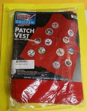 VINTAGE BOY SCOUT PATCH VEST RED YOUTH SIZE MEDIUM (1996) NIP $19.98 SHIPPED