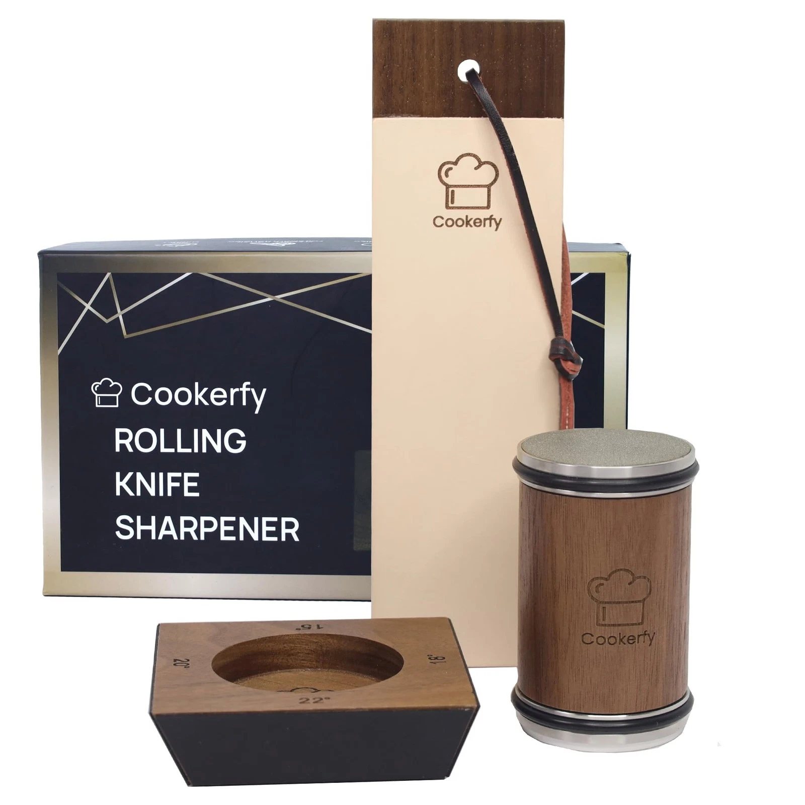 American Black Walnut Rolling Knife Sharpener - Kitchen Knife Sharpener with ...