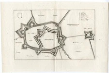 Antique Map-AARDENBURG-FORTIFICATION-PLAN-ZEELAND-NETHERLANDS-Merian-1660