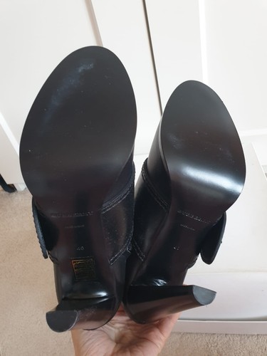 BNIB Burberry Portesham Black Buckle 110mm Platform Ankle Boots Heeled UK 7 EU40 - Picture 17 of 17