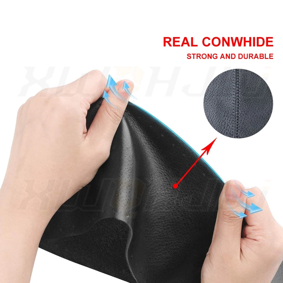 15" Carbon Fiber Leather Steering Wheel Cover Car Accessories For HONDA - Изображение 3 из 4