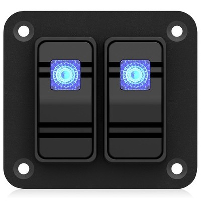2 Gang Rocker Switch Panel Waterproof, 12V/24V Marine Boat Toggle Switch Pane...