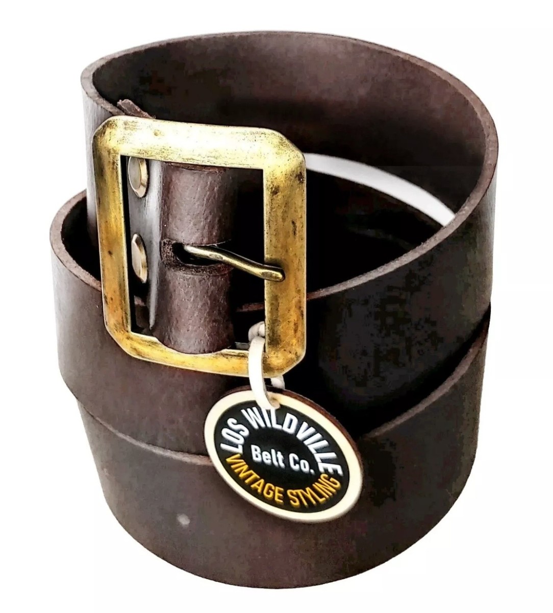 Garrison buckle real leather belt brown Waist 36