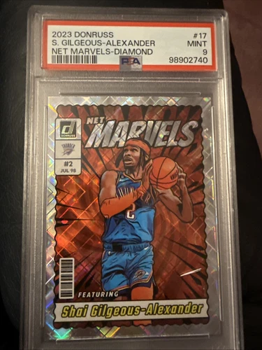 2023-24 Panini Donruss #17 Shai Gilgeous-Alexander Net Marvels Diamond PSA 9 MVP