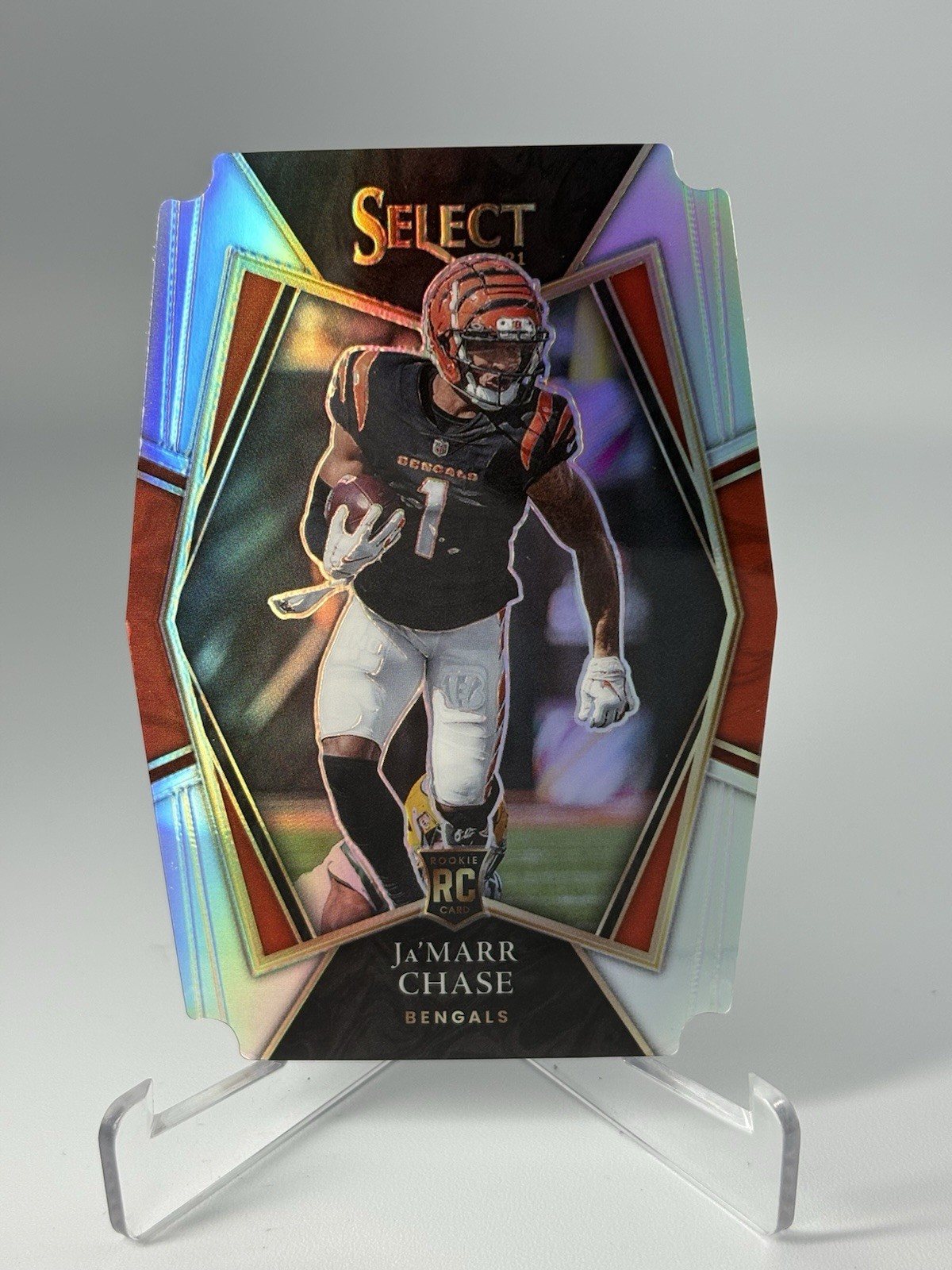 2021 Select Jamarr Chase Silver Prizm Premier Level Rookie #147 RC Die Cut