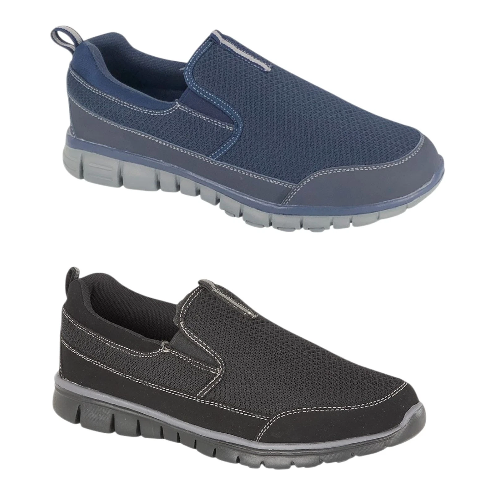 DEK Mens Slip On Walking Trainers Superlight Memory Foam EVA Sole Navy/Black