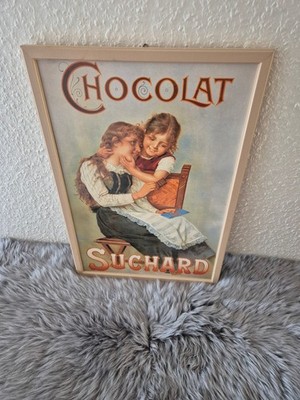 Vintage Suchard Chocolat Wandbild Reklamebild gerahmt 30,5 x 44,5 cm Retro